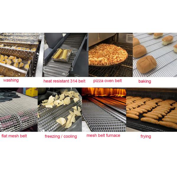 Food Grade Heat Resistant Stainless Steel Metal Wire Mesh Chain Conveyor Belt With Baffle