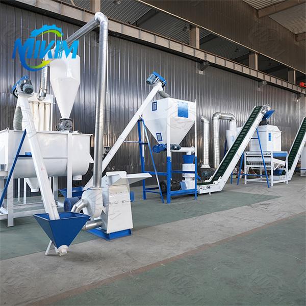 Alta eficiencia, baja tasa de fallos, línea de producción de pellets de alimentación totalmente automática para granjas avícolas