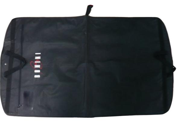 Waterproof Bonini 80g Black Non Woven Fabric Dress Bags, Zippered Garment Bag