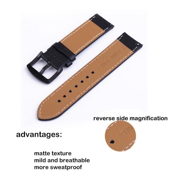 Watchband Samsung gear S3 Ticwatch Huawei Watch moto360 Genuine Leather Watch Straps Swearproof 18mm 20mm 22mm 24mm