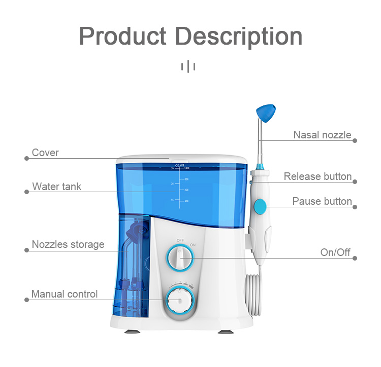 Отсутствие аллергического электрического носового Irrigator 1000ml с вращая соплом 360