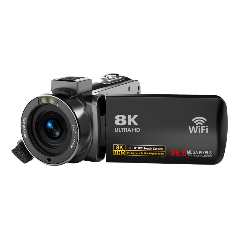 8K 96MP Professional Video Camera with 18X Zoom Anti-Shake WiFi Ideal for Vloggers Photographers and Beginners As Christmas Gift
