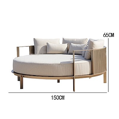 High End Stainless Steel Frame Modern Outdoor Garden Furniture Sofa Lounge Chair Set