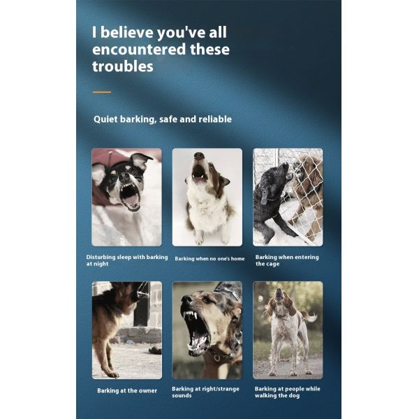 Hot Seller Rechargeable Plastic IP67 Waterproof Electric Shock Vibration Bark Control Dog Voice Activated Anti-Bark Training