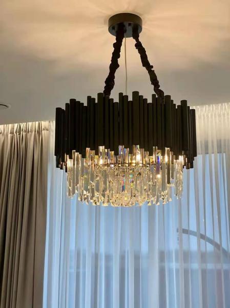 Black Light Round Kitchen Living Room Round Black Ceiling Chandelier(WH-CY-174)