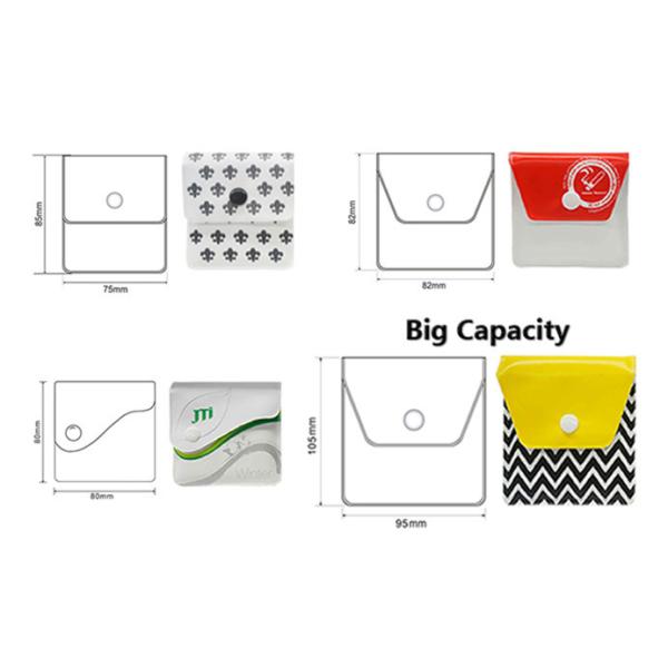 Eco Friendly EVA Plastic pocket Portable Ashtray Pouch 8cm x 8cm