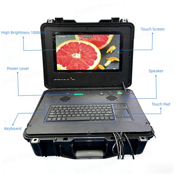 15.6-inch Portable Outdoor Control Case with 1000-nit High-Brightness Touchscreen Built-in Keyboard and Rechargeable Battery