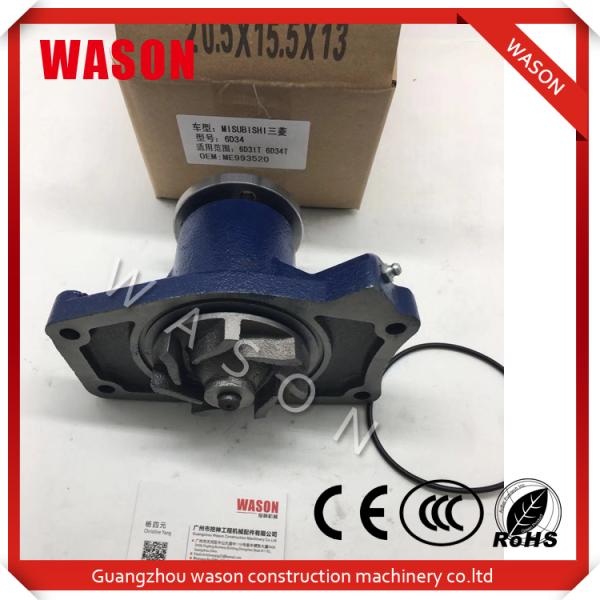 Excavator Water Pump ME088301 ME993520 For Mistubishi Engine 6D31T