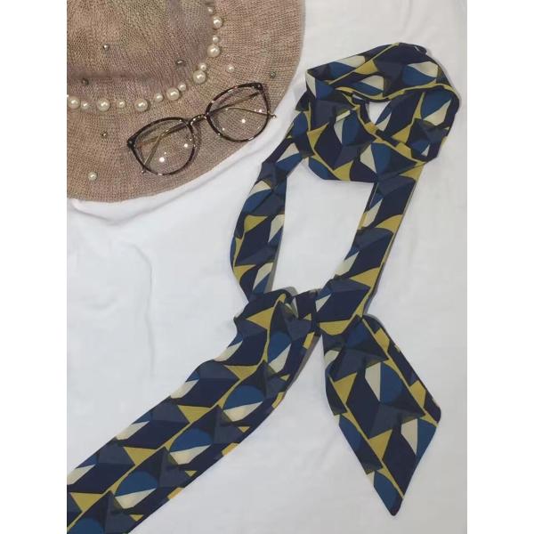 2017 wholesale assorted viscose ribbon seersucker Imitated silk neck scarf for women 8*150cm