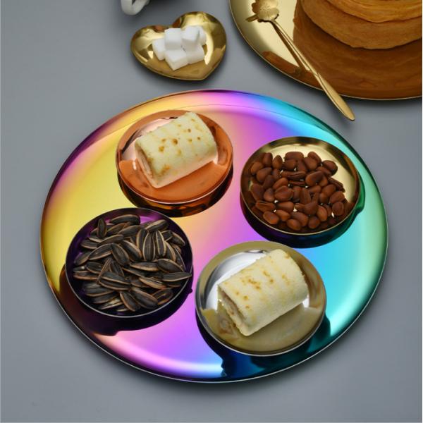 Rustproof Gold 10x10cm Metal Jewelry Tray Mirror Polishing