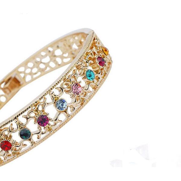 McEntire Red Apple jewelry vintage hollow crystal bracelet 38002