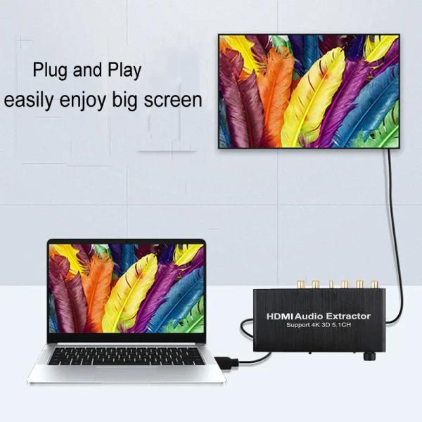 HDMI to 3.5mm RCA Analog Audio Converter Extractor Decoder Amplifier for PS4 DVD 5.1 Channel Sound Splitter Private Mold