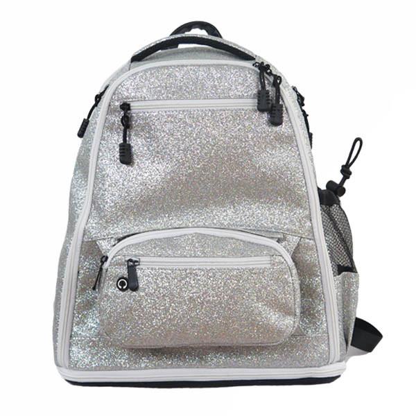 Soft Handle Silver Leisure Sparkle Cheer Backpack For Girls  40cm*35cm*15cm