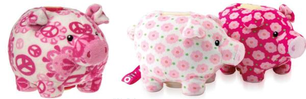Fashion Pink Stuffed Animal Piggy Bank Personalized For Coin Collection