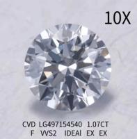 CVD IDEAL Corte Redonda Diamante Joias 1,07 Ct VVS2 F Cor Diamante