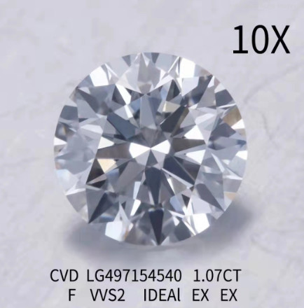 CVD IDEAL Круглый бриллиант ювелирные изделия 1.07 Ct VVS2 F Цвет бриллиант