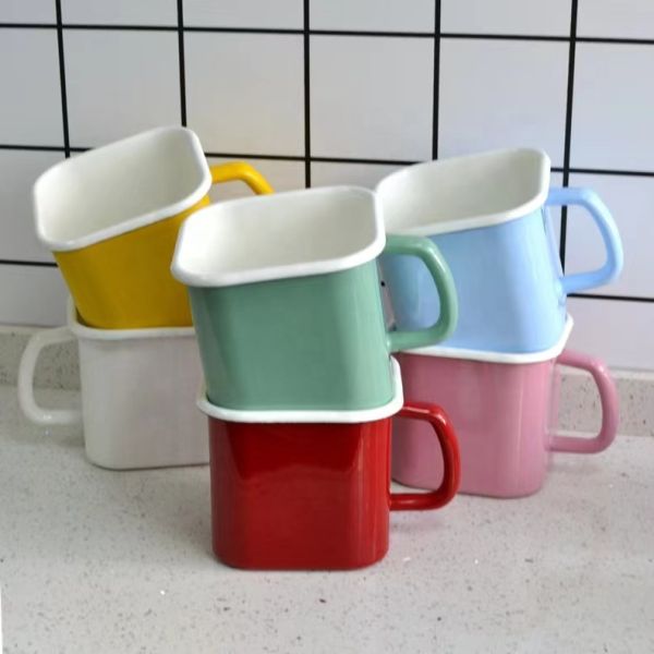 OEM Enamel Steel Mini Noodles Cooking Pot with Glass Lid Warm Milk and Eggs Small Pot