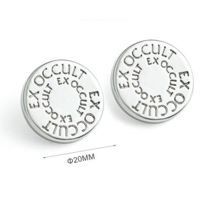 Rivet Fixation Metal Logo Tag Custom Round Engraved Logo For Wallet And Purse