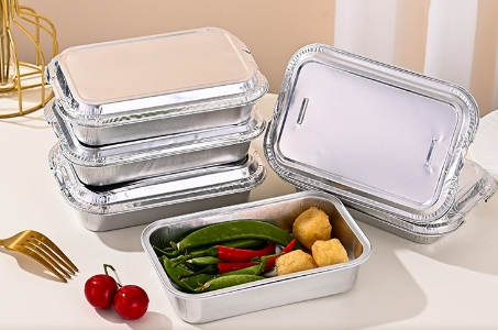 Customized Logo Aluminum Foil Container with Lids Delivery Packaging Biodegradable Box