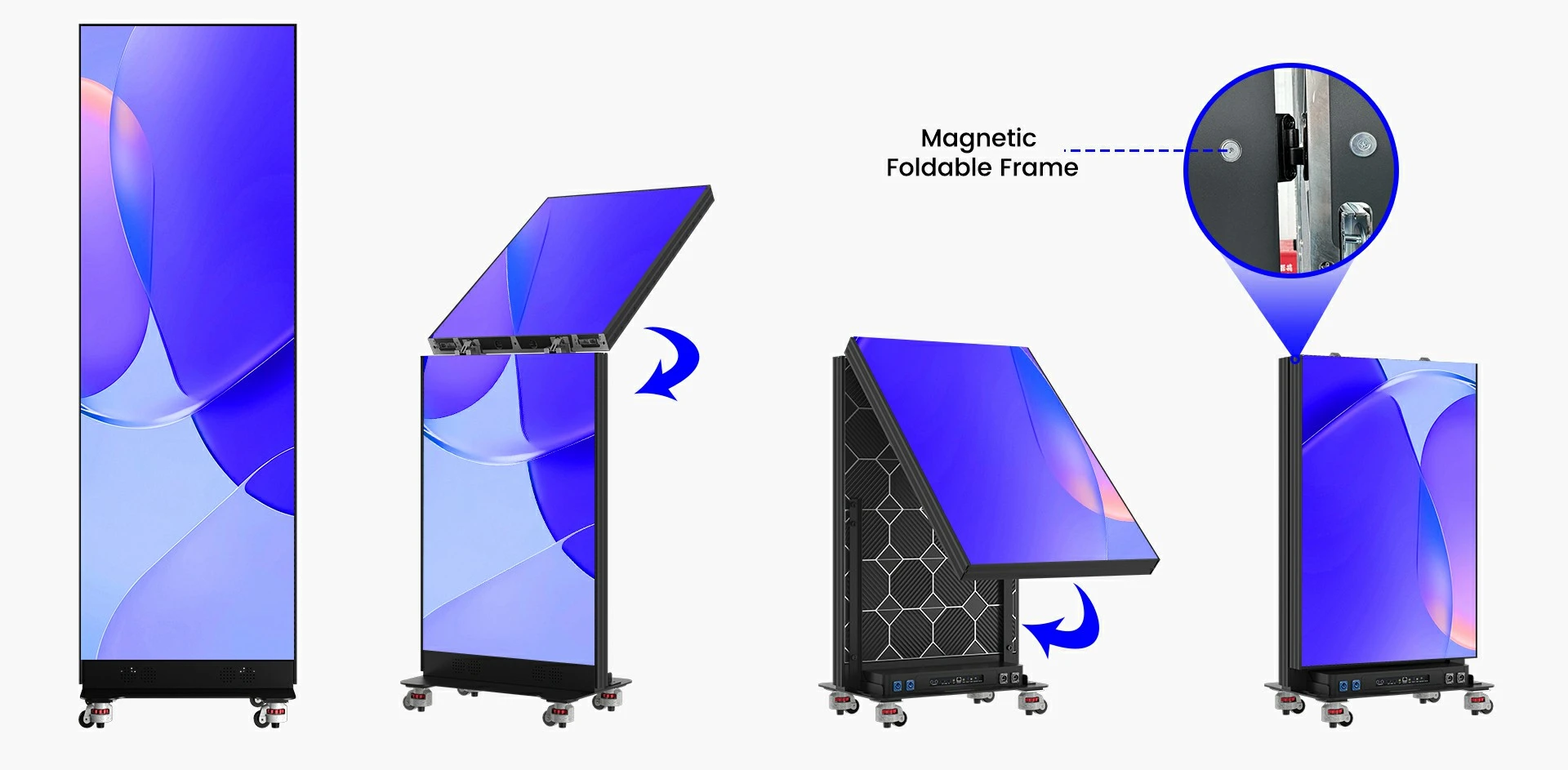 HD ,Custom Sizes LED Poster Screen P2.5 Foldable Double-sided Show Shopping Mall Video Wall