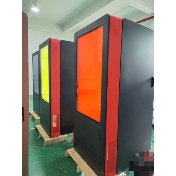 55-inch custom-made vertical advertising screen in black and red for shopping malls