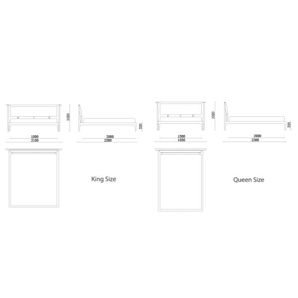 Elegent Unique Full Size Bed Bedroom Solid Wood Base High Density Sponge