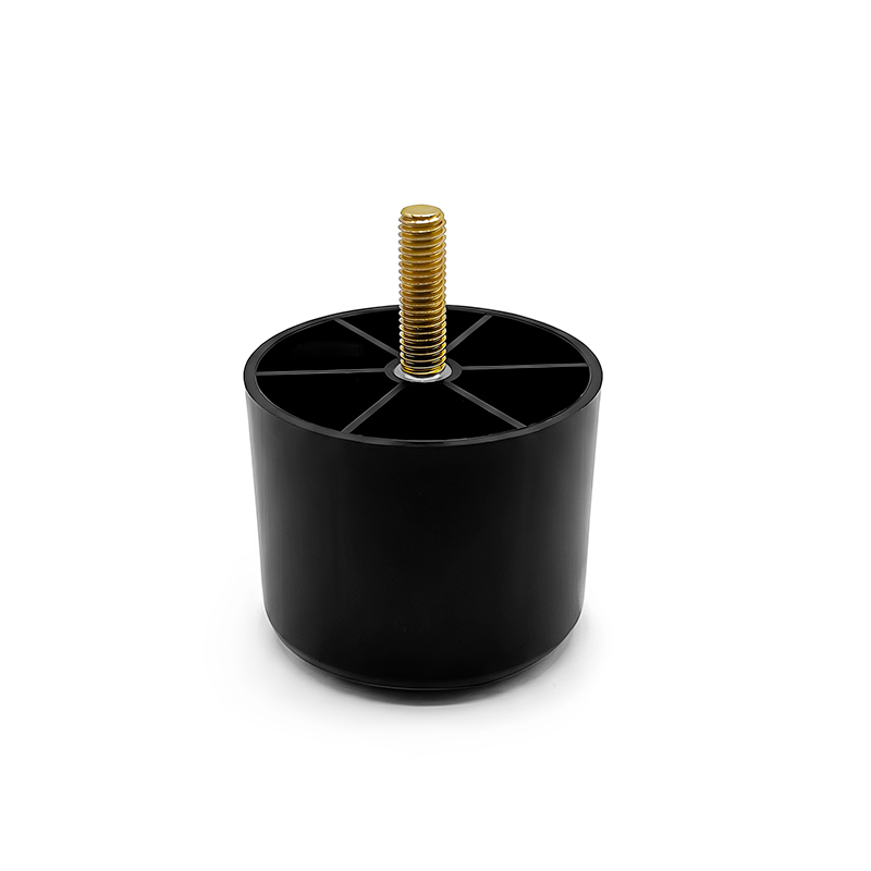 Thickened Black Cylindrical Plastic Furniture Legs with M8 Screw Cabinet Foot Pads & Hardware Support Feet for Sofas