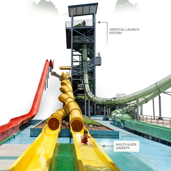 20M Caribbean Reef Free Fall Water Park Water Slide