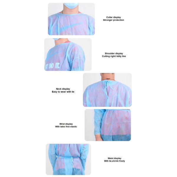 Больница зеленого короткого рукава устранимая одевает 35-50gsm v - шея