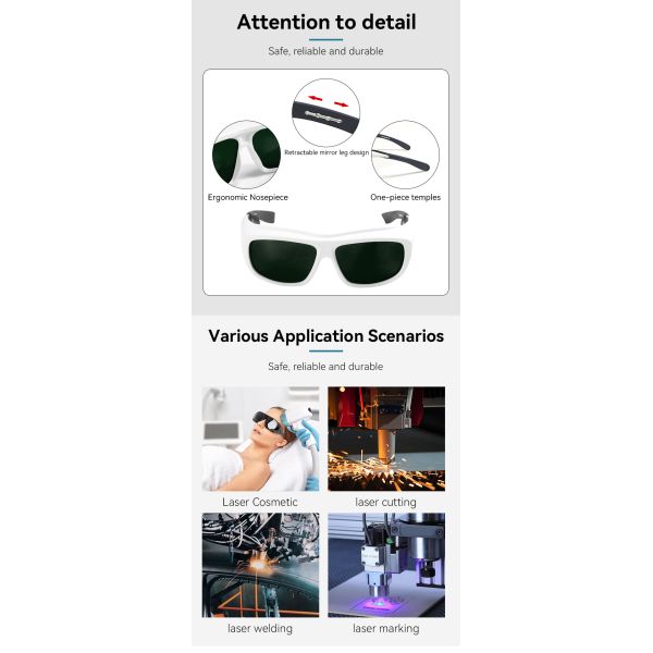 LASER SAFETI GLASSES laser protection glasses for laser laser protective glasses 190-690nm 266nm 532nm 632nm Uv Ultraviolet blue Laser Green Laser Laser safety glasses co2 laser protection glasses