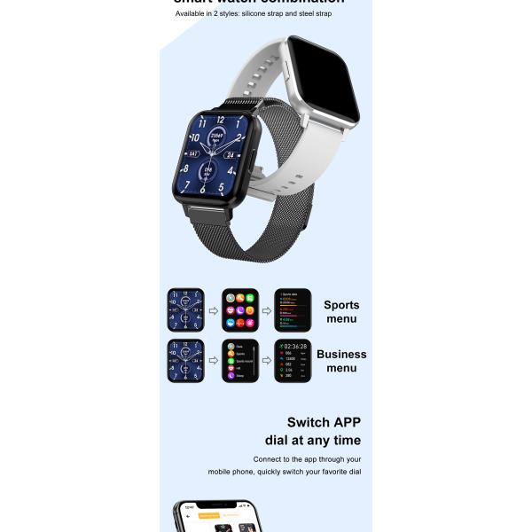 Браслет спорта DTX IPS умный большой дюйм IP68 ECG IPS 1,78 экрана