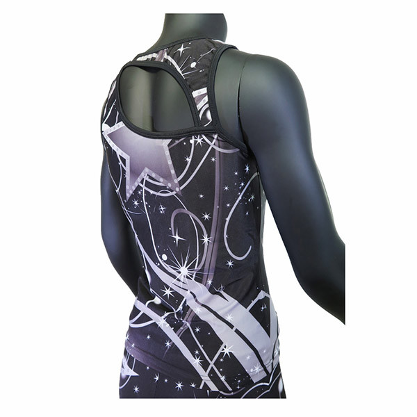 All Star Grey Black Style Cheer Dance Clothes Tank Top And Shorts Breathable