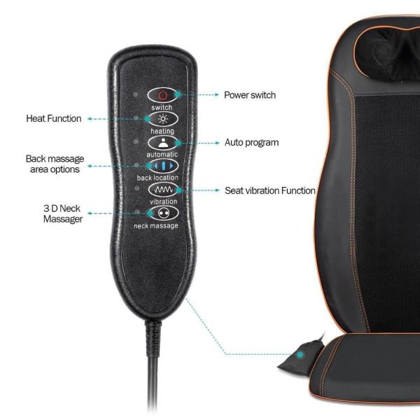 Remote Control Deep Tissue Back Massage Cushion , Lumbar Massage Chair Cushion
