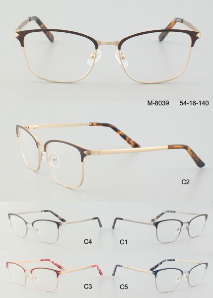 54 - 16 - 140 Stainless Steel Cat Eye Reading Glasses