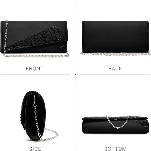 DASEIN WOMEN'S SATIN RHINESTONE CLUTCH EVENING BAGS SPARKLE GLITTER SHINY PURSE HANDBAG FOR PARTY WEDDING COCKTAIL PROM