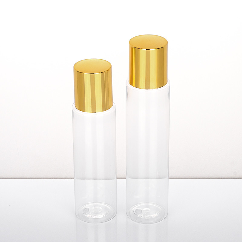 Бутылка тонера лосьона контейнеров 120ML 150ML крышки золота пластиковая косметическая пустая