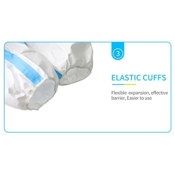 Крышка стороны работы защитного костюма анти- пыли устранимая водоустойчивая химическая