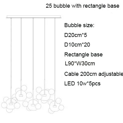Modern Clear Glass Pendant Light Living Room Bubble Glass Hanging Lamp (WH-AP-670)