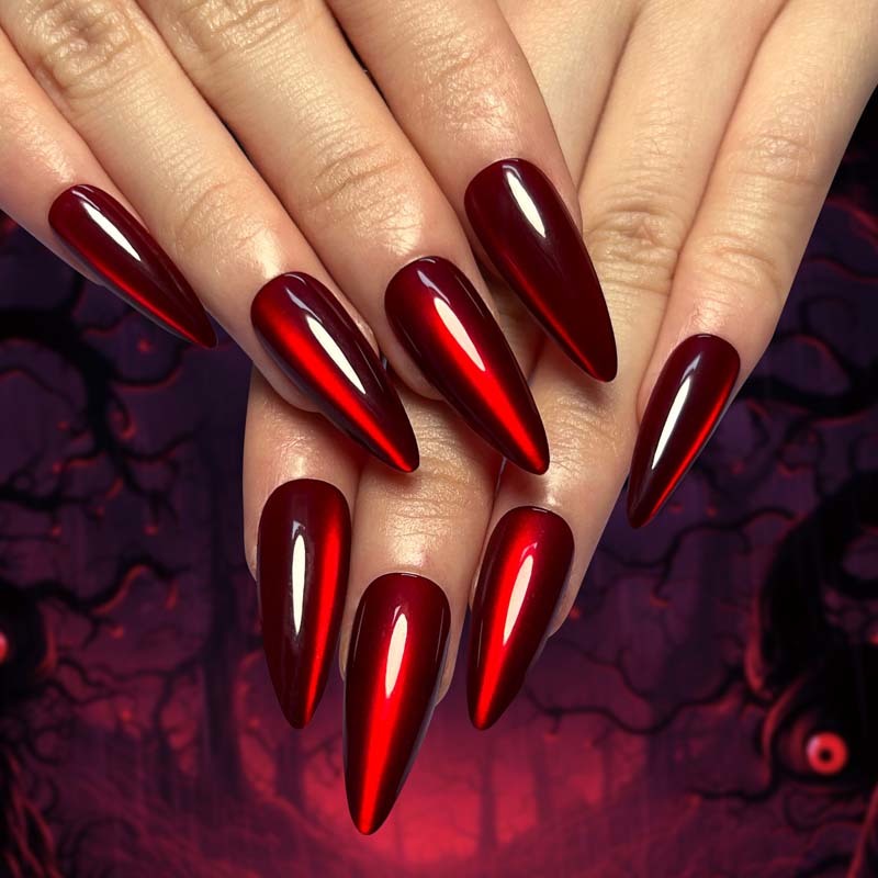Reusable Glossy Halloween ABS Holiday Press On Nails Long Lasting