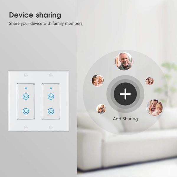 US Standard Push Button Wifi Wall Smart Light Switch 1/2/3 Gang App Remote Voice Control Intelligent Wireless For Google