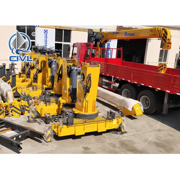 5000kg Knuckle Vehicle Mounted Cranes in White Red , Boom Truck Crane SQ5ZK3Q