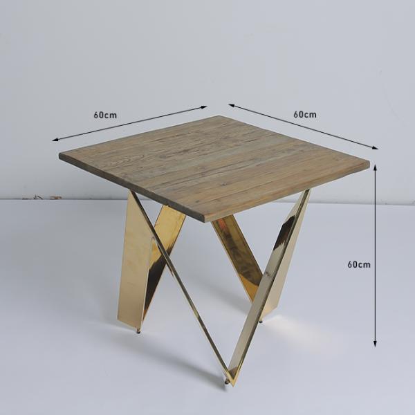 60x60x60cm Living Room Coffee Table X Shaped With Brass Leg