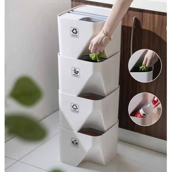 Plastic Separable Modular Kitchen Dustbin For Waste Rubbish