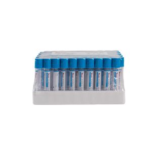 Tubes de prélèvement de sang à plafond bleu avec coagulation rapide et niveau de vide prédéterminé à l'aide de la technologie du système composite d'antimoine