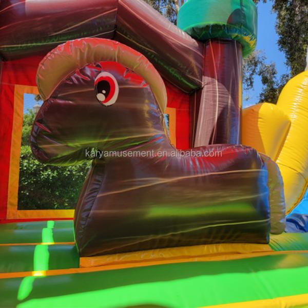 Indoor and Outdoor Fun Commercial PVC Inflatable Farm Animal Bouncy Castle with Slide