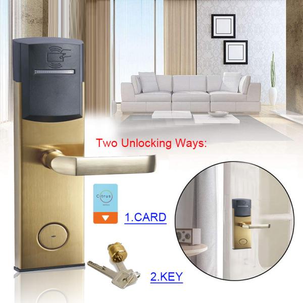 Fechadura da porta eletrônica de aço inoxidável da fechadura da porta 285mm Smart Card da segurança MF1