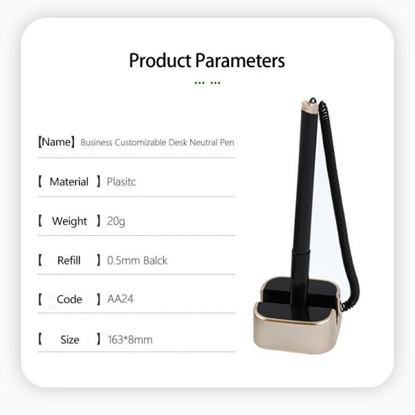 Espluma de escritorio de resorte de estiramiento Neutral 0.5mm Banco Hotel Recepción firma de la pluma
