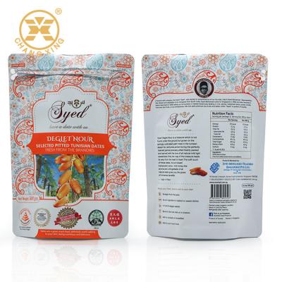 CPP Doy Pack Pitted Dates Printed Zip Lock Food Packaging Bags With Butterfly Ziplockk