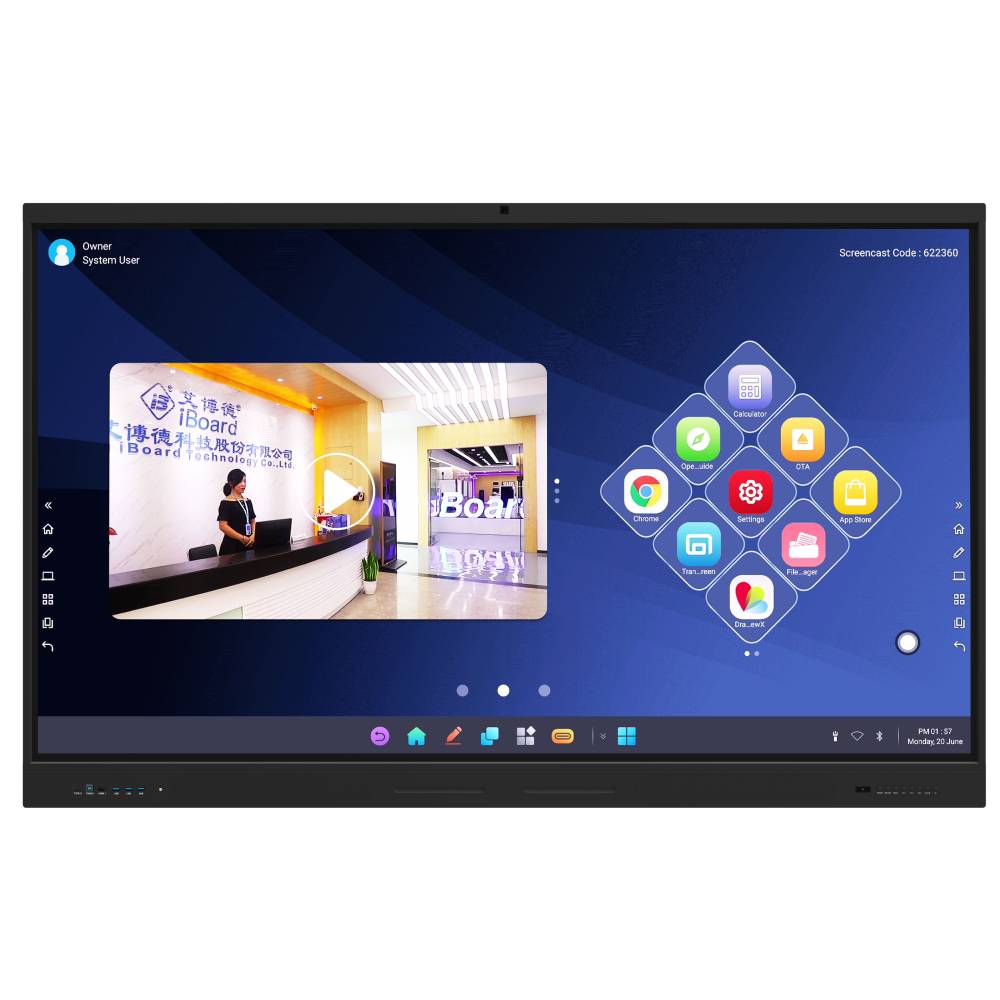 65 75 86 дюймовый 4K Ultra HD Windows OS Smart Board Настенный ЖК-дисплей с подвижной стойкой