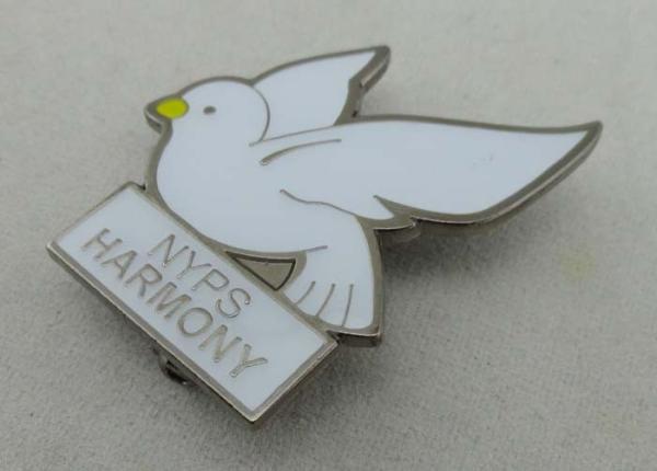 Dove Soft Enamel Pin by Iron Die Struck , Brooch Pin And Black Nickel Plating